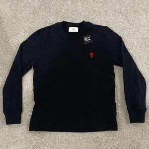 AMI Paris Logo Embroidered Crewneck Sweatshirt